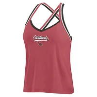 Women's WEAR by Erin Andrews Cardinal Arizona Cardinals Cross Strap Tri-Blend Tank Top