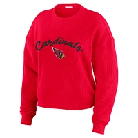 Women's WEAR by Erin Andrews  Cream Arizona Cardinals Plus Knitted Tri-Blend Long Sleeve T-Shirt & Pants Lounge Set