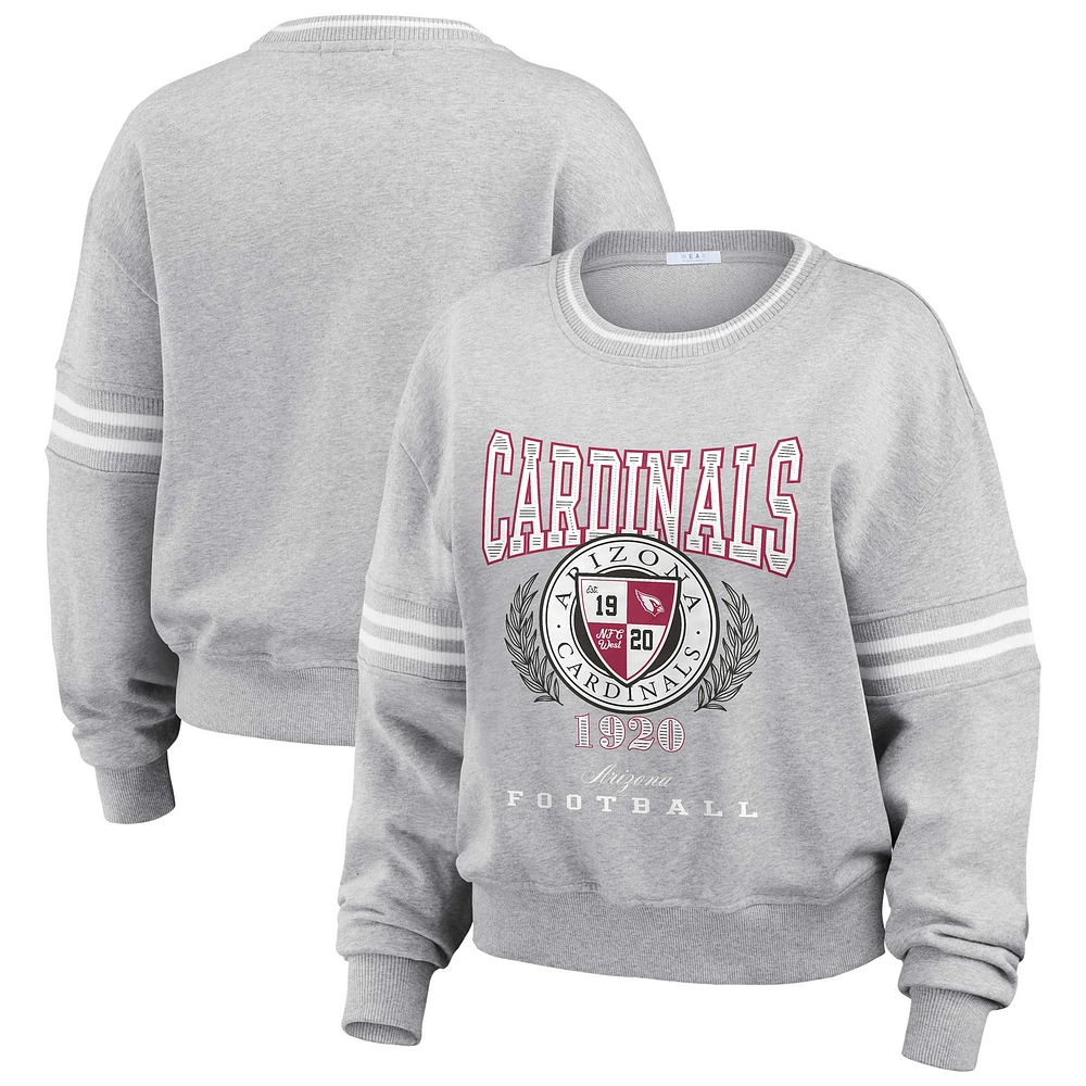 Sweat-shirt court gris chiné Arizona Cardinals pour femme WEAR by Erin Andrews