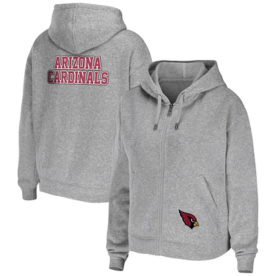 Sweat à capuche zippé gris chiné pour femme WEAR by Erin Andrews Team Arizona Cardinals