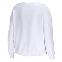 Women's WEAR by Erin Andrews White Arizona Cardinals Domestic Cropped Long Sleeve T-Shirt