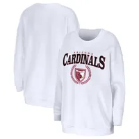 Women's WEAR by Erin Andrews White Arizona Cardinals Oversized Pullover Sweatshirt