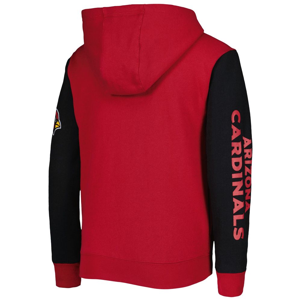 Youth Cardinal/Black Arizona Cardinals Poster Board Full-Zip Hoodie