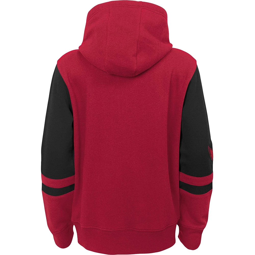 Youth Cardinal Arizona Cardinals Colorblock Full-Zip Hoodie