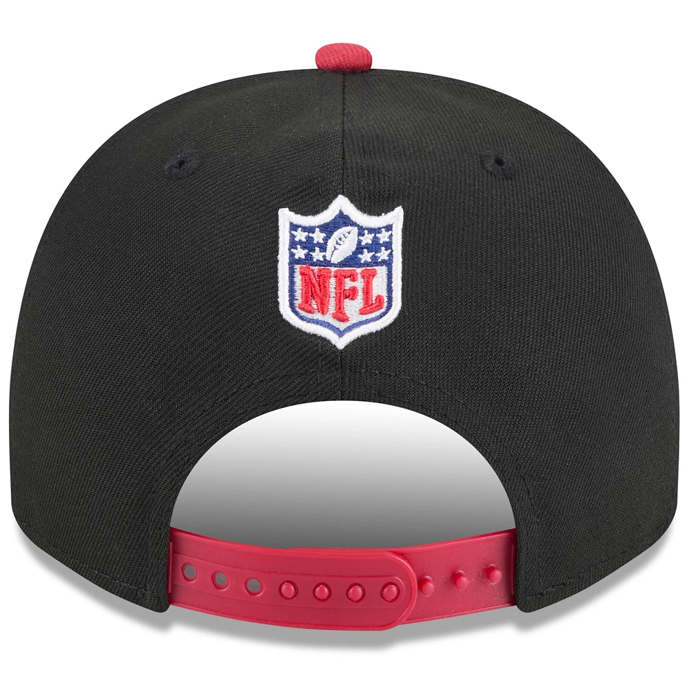 Casquette snapback A-Frame 9FIFTY noire/cardinale New Era pour jeunes, draft NFL 2025 des Cardinals de l'Arizona