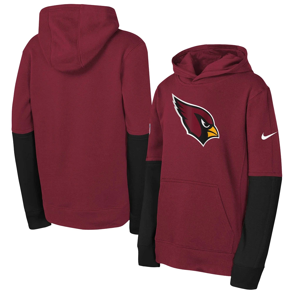 Youth Nike  Cardinal Arizona Cardinals Club Pullover Hoodie