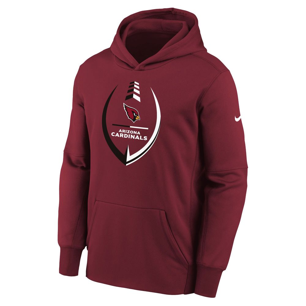 Youth Nike Cardinal Arizona Cardinals Icon Performance Pullover Hoodie