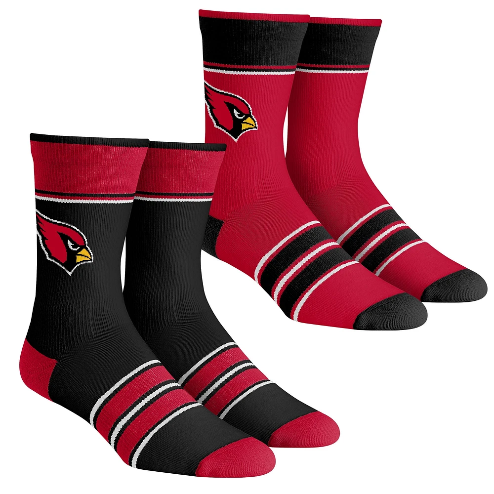 Youth Rock Em Socks Arizona Cardinals Multi-Stripe 2-Pack Team Crew Sock Set