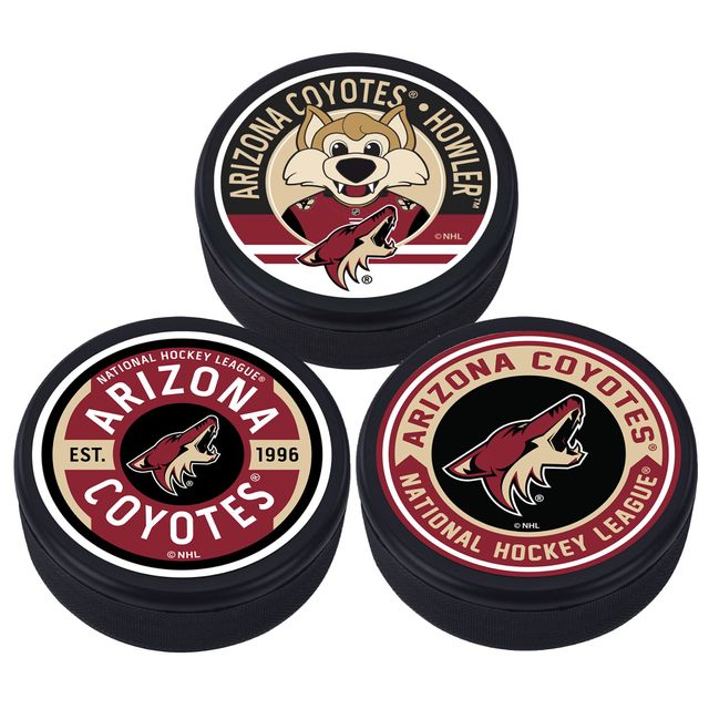 Coyotes de l'Arizona - Paquet de 3 rondelles