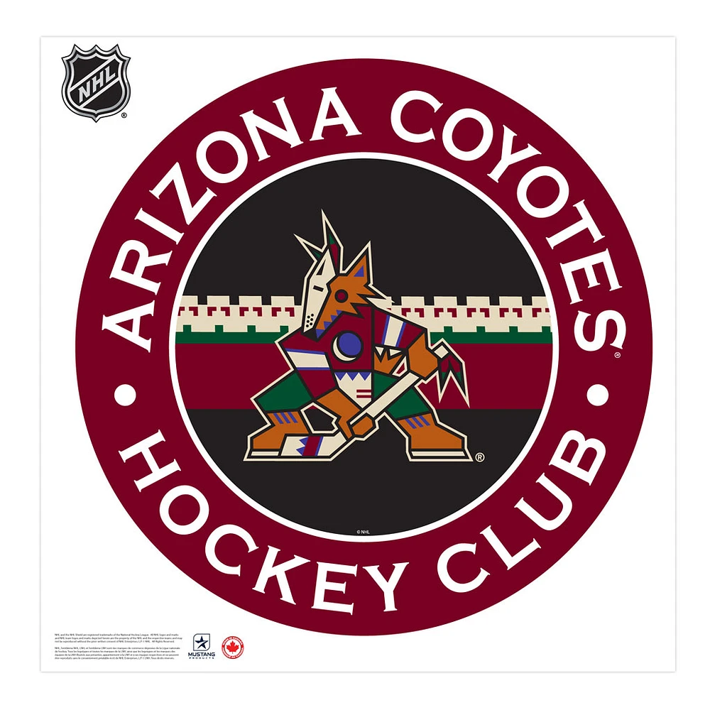 Arizona Coyotes - 36'' x 36'' Team Repositional Stripe Design Vinyl Wall Decal