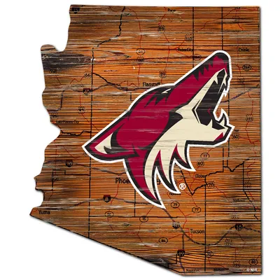 Arizona Coyotes Distressed State Cutout Sign