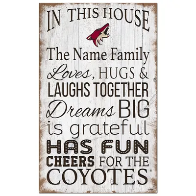 Arizona Coyotes Personalized 11" x 19" In This House Sign