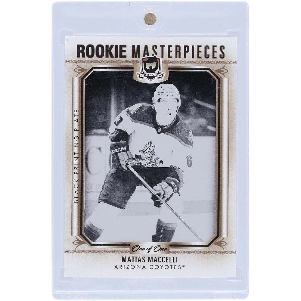 Matias Maccelli Arizona Coyotes 2022-23 Upper Deck The Cup Rookie Masterpieces Black Printing Plate #ICE-R28 #1/1 Rookie Card