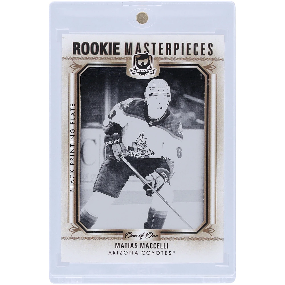Matias Maccelli Arizona Coyotes 2022-23 Upper Deck The Cup Rookie Masterpieces Black Printing Plate #ICE-R28 #1/1 Rookie Card
