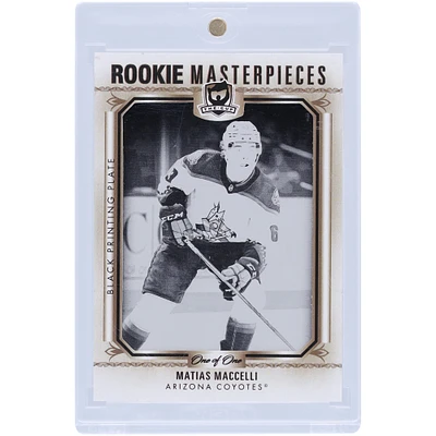Matias Maccelli Arizona Coyotes 2022-23 Upper Deck The Cup Rookie Masterpieces Black Printing Plate #ICE-R28 #1/1 Rookie Card