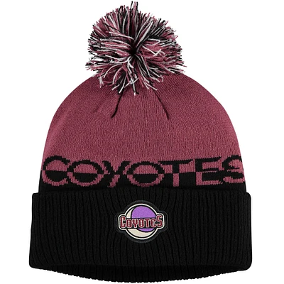 Bonnet en tricot à revers COLD.RDY adidas pour hommes, grenat/noir, Arizona Coyotes avec pompon