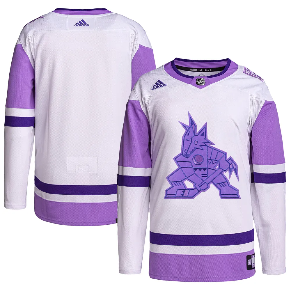 Lids Arizona Coyotes adidas Hockey Fights Cancer Primegreen Blank Practice Jersey - White/Purple | Green Tree Mall