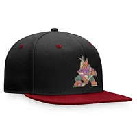 Casquette Snapback authentique Pro Snapback du repêchage de la LNH 2022 des Coyotes de l'Arizona Fanatics pour hommes, noir/grenat