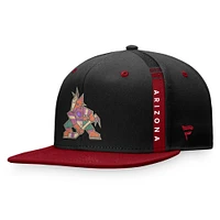 Casquette Snapback authentique Pro Snapback du repêchage de la LNH 2022 des Coyotes de l'Arizona Fanatics pour hommes, noir/grenat