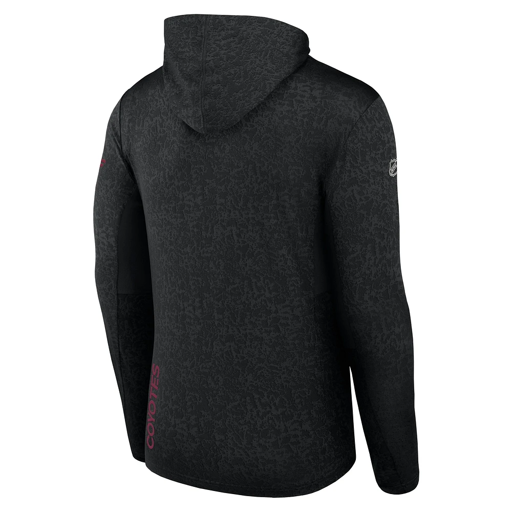 Men's Fanatics Black Arizona Coyotes Authentic Pro Lightweight Pullover Hoodie
