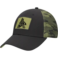 Casquette ajustable authentique Pro Military Appreciation de Fanatics Black Arizona Coyotes pour hommes