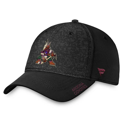 Casquette Fanatics Authentic Pro Rink Flex noire pour homme des Coyotes de l'Arizona