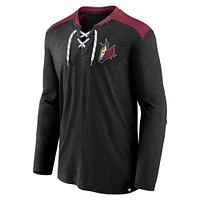 Men's Fanatics Black Arizona Coyotes Special Edition 2.0 Long Sleeve Lace-Up T-Shirt