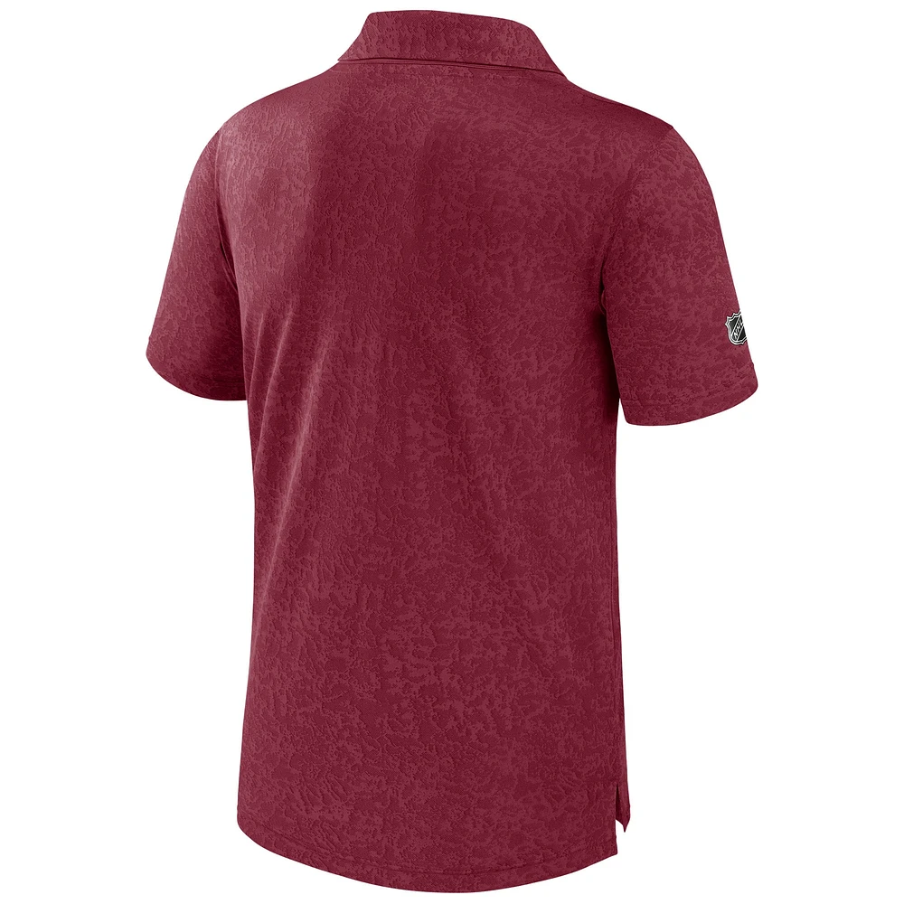 Men's Fanatics  Garnet Arizona Coyotes Authentic Pro Jacquard Polo