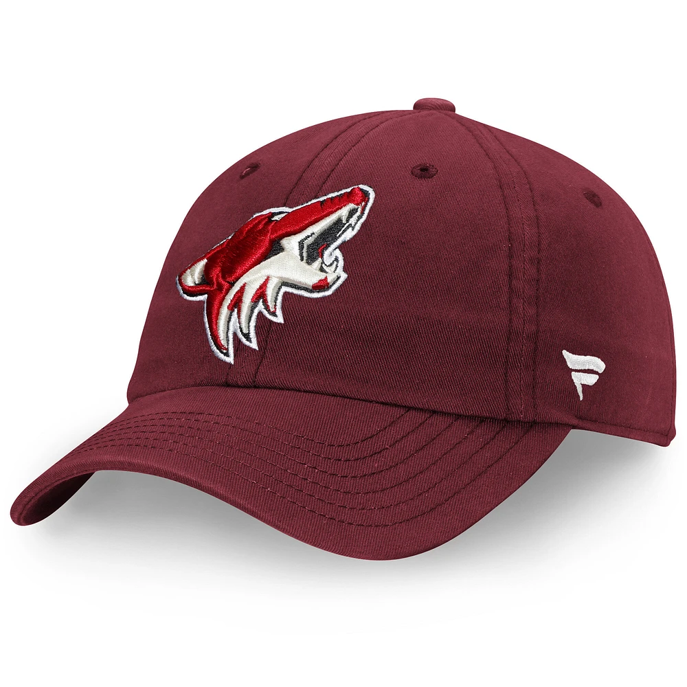 Casquette ajustable Core Fundamental des Coyotes de l'Arizona de Fanatics Garnet pour hommes