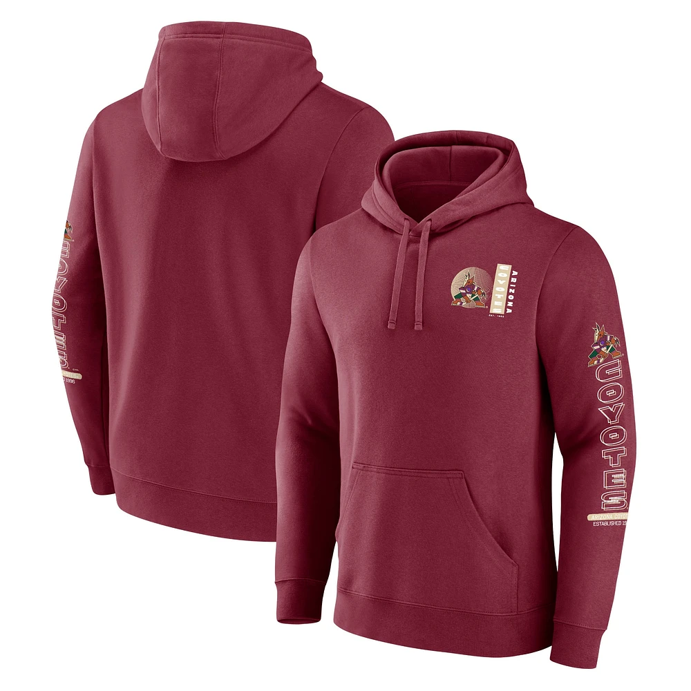 Men's Fanatics Garnet Arizona Coyotes Revolution Pullover Hoodie