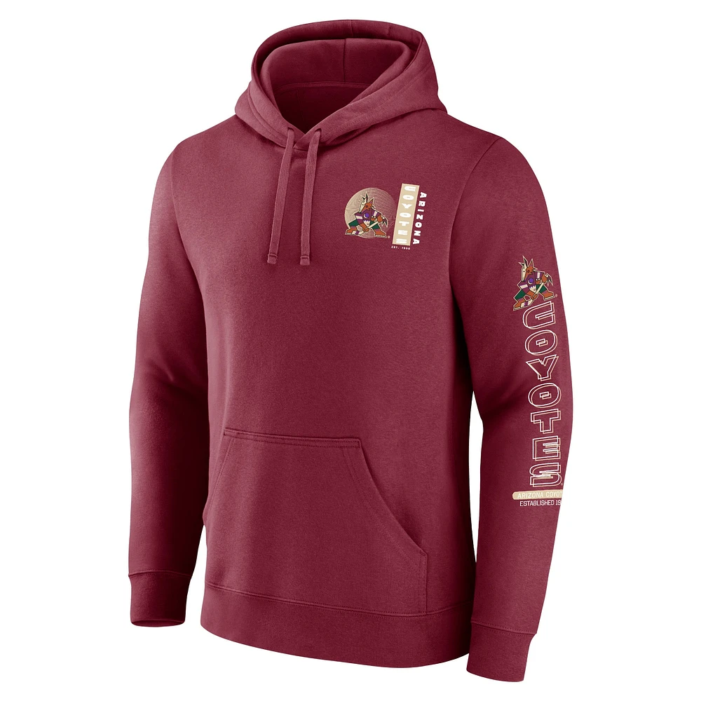 Men's Fanatics Garnet Arizona Coyotes Revolution Pullover Hoodie