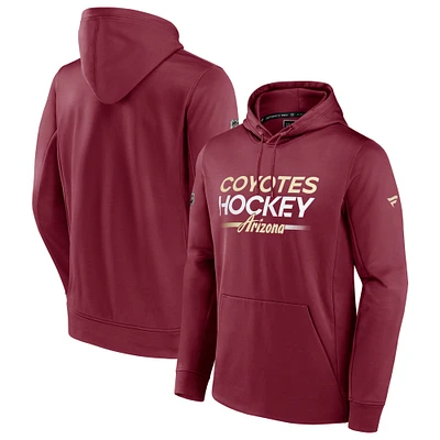 Men's Fanatics Garnet Arizona Coyotes Vintage Hockey Authentic Pro Alternate Logo Fleece Pullover Hoodie