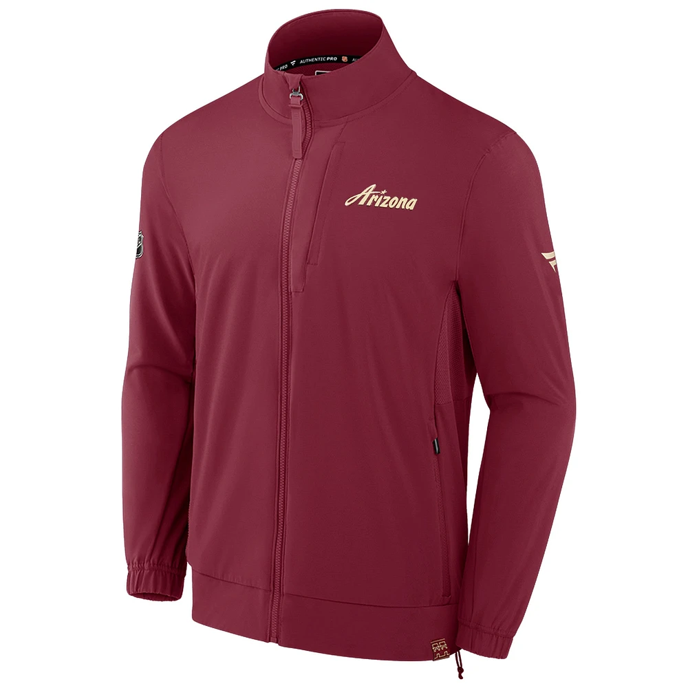 Men's Fanatics Garnet Arizona Coyotes Woven Rink Full-Zip Jacket
