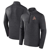 Pull léger à glissière quart de tour Fanatics Heather Charcoal Arizona Coyotes Authentic Pro pour hommes