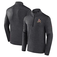 Pull léger à glissière quart de tour Fanatics Heather Charcoal Arizona Coyotes Authentic Pro pour hommes