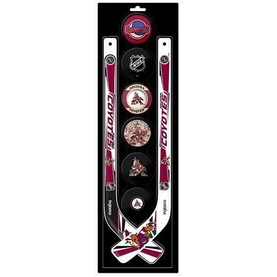 The Sports Vault Ensemble de huit mini bâtons de hockey et rondelles en mousse des Coyotes de l'Arizona