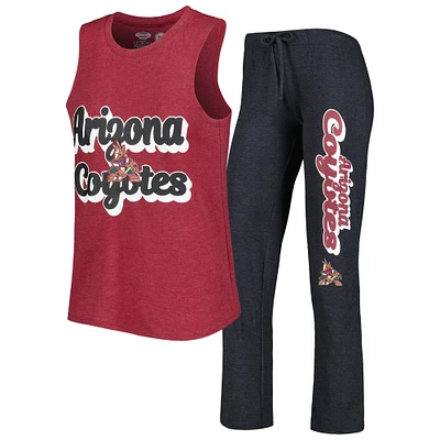 Concepts Sport Grenat/Noir Arizona Coyotes Meter Muscle Débardeur et pantalon Ensemble de nuit