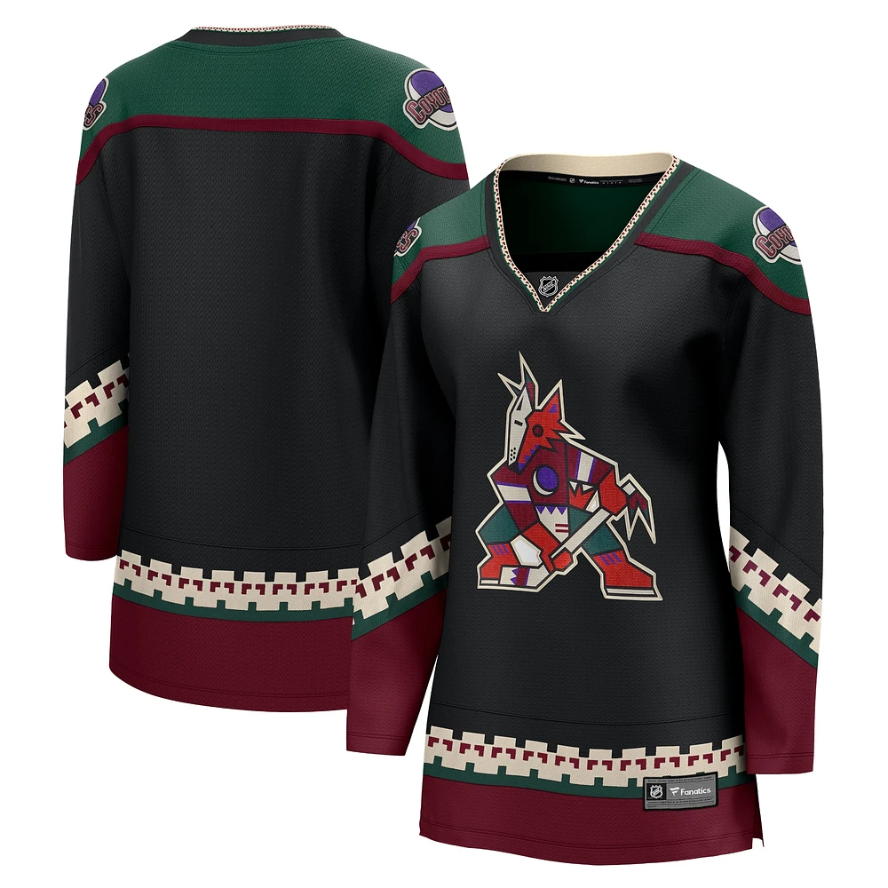 Maillot Breakaway domicile des Coyotes de l'Arizona Fanatics noir pour femmes