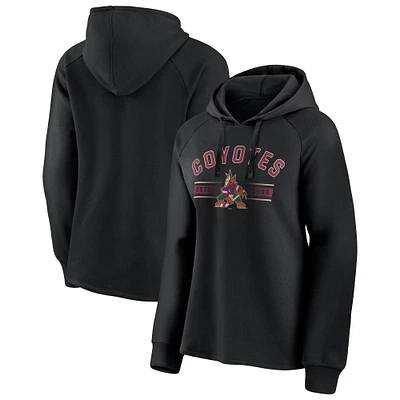 Women's Fanatics Black Arizona Coyotes Perfect Play Raglan Pullover Hoodie