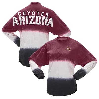 T-shirt à manches longues ombré Fanatics Garnet/Noir pour femmes des Coyotes de l'Arizona