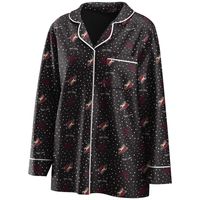 Women's WEAR by Erin Andrews Black Arizona Coyotes Long Sleeve Button-Up Shirt & Pants Sleep Set