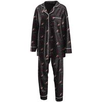 Women's WEAR by Erin Andrews Black Arizona Coyotes Long Sleeve Button-Up Shirt & Pants Sleep Set