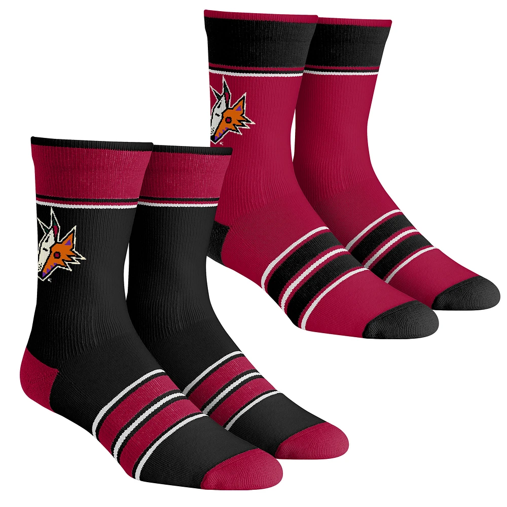 Youth Rock Em Socks Arizona Coyotes Multi-Stripe 2-Pack Team Crew Sock Set