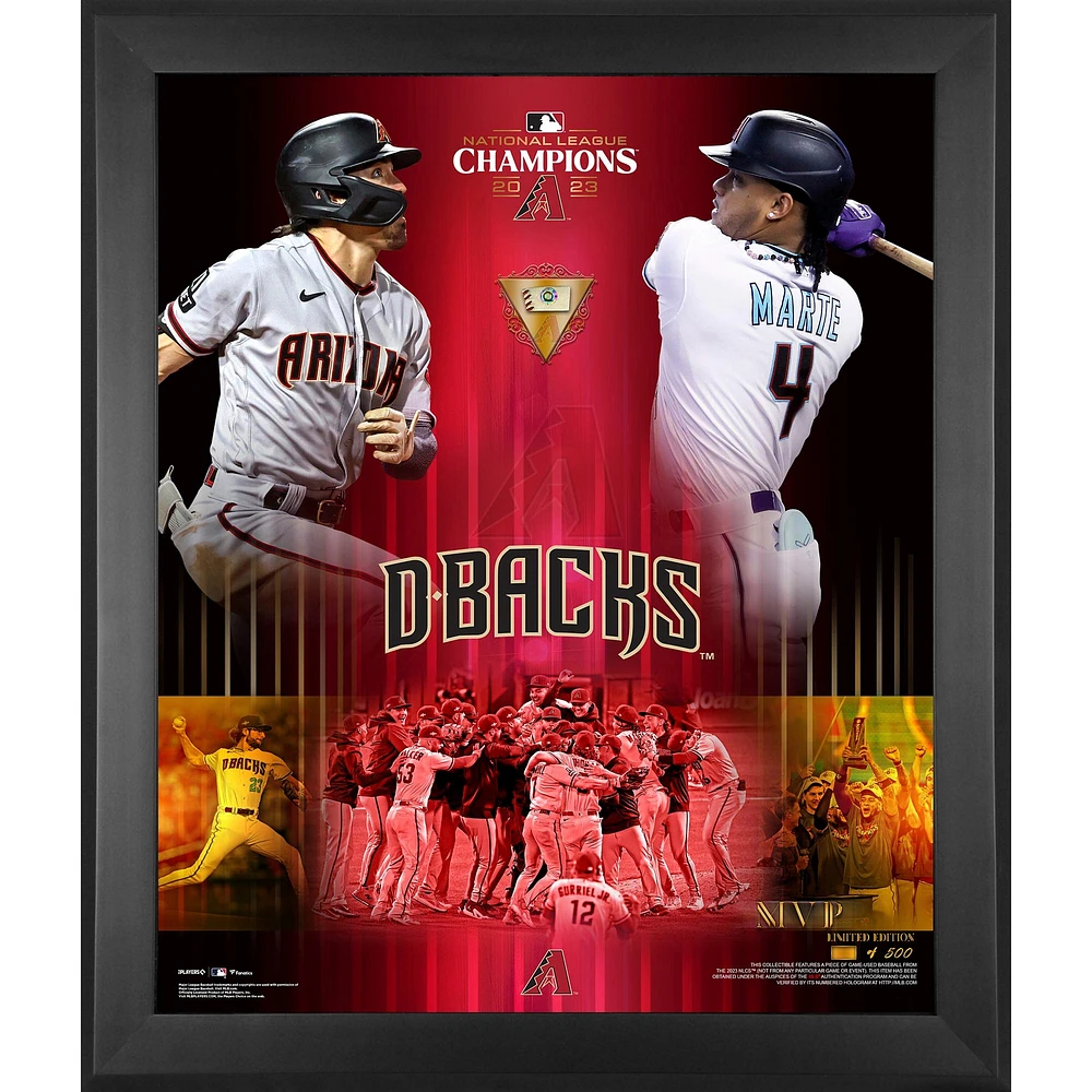 Arizona Diamondbacks Framed Unsigned 2023 National League Champions 20" x 24" Collage with a Piece of Game-Used Baseball - Limited Edition of 500