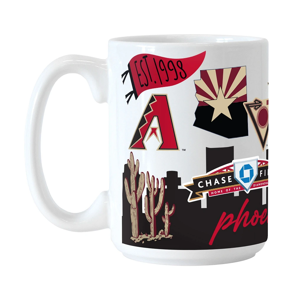 Diamants de l'Arizona 15 oz. Tasse en céramique indigène