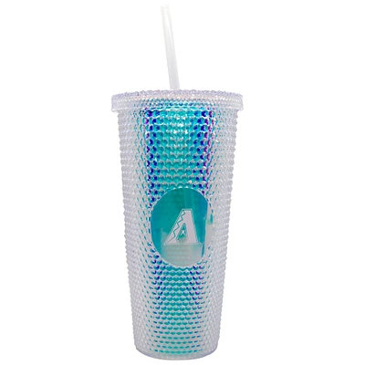 Diamondbacks de l'Arizona 24oz. Gobelet de voyage clouté irisé avec paille