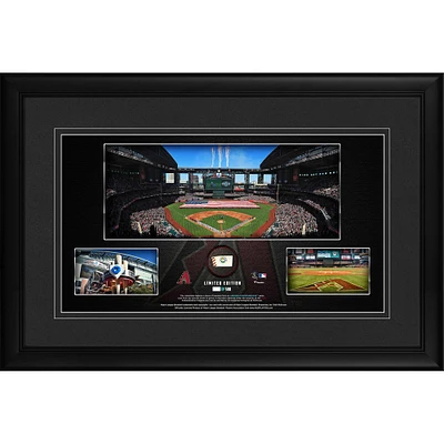 Arizona Diamondbacks Framed 10" x 18" Stadium Panoramic Collage with a Piece of Game-Used Baseball - Limited Edition of 500