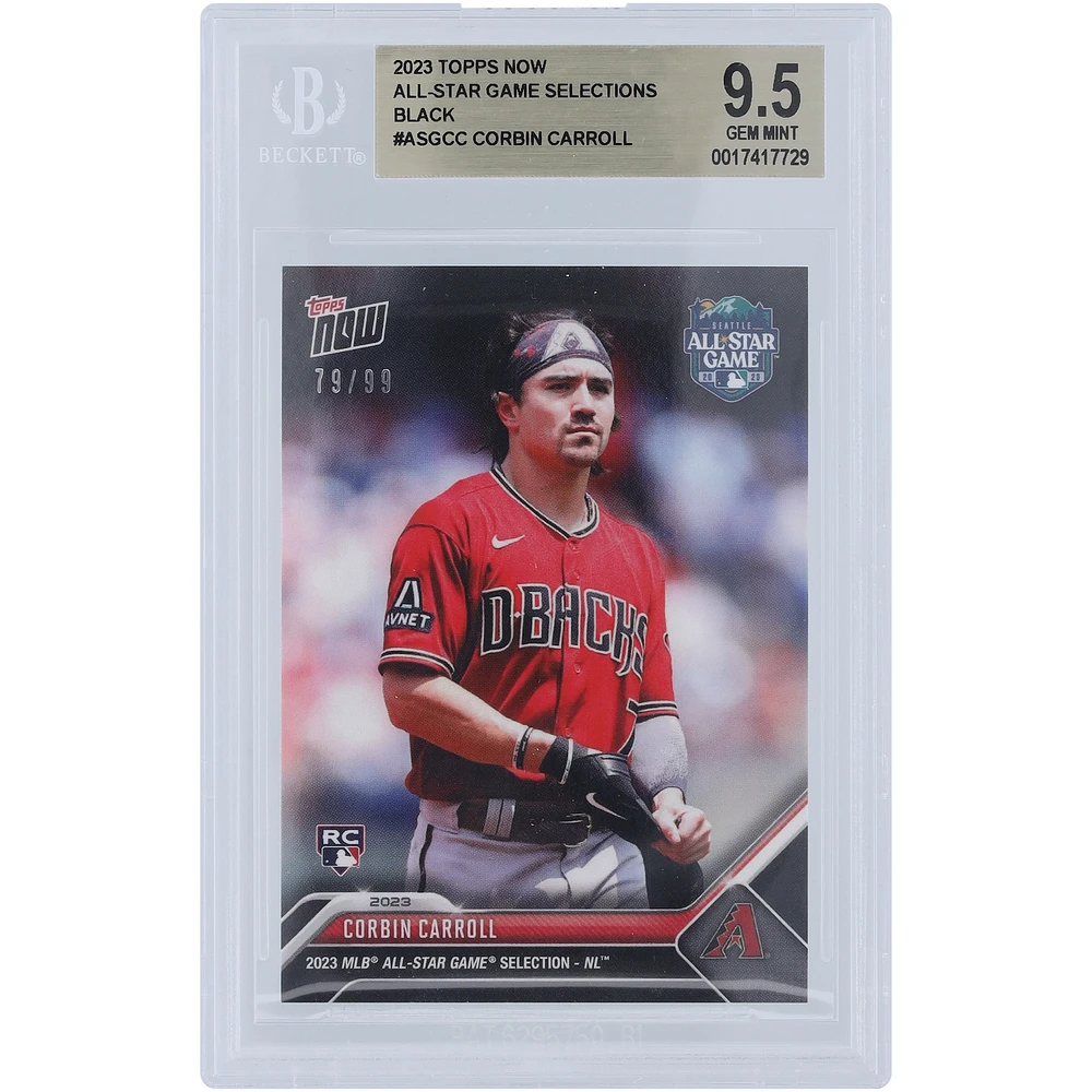 Corbin Carroll Arizona Diamondbacks 2023 Topps Now 2023 MLB All-Star Game Selection - NL Black #ASG-CC #/99 BGS Authenticated 9.5 Rookie Card