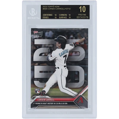 Corbin Carroll Arizona Diamondbacks 2023 Topps Now Black Label 1st Rookie in MLB History with 25 HR & 50 SB #898 BGS Authenticated 10 Rookie Card - 10,10,10,10 Subgrades