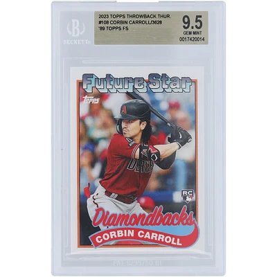 Corbin Carroll Arizona Diamondbacks 2023 Topps Throwback Thursdays '89 Topps Future Stars #108 BGS Authenticated 9.5 Rookie Card